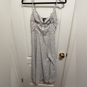 Windsor Light Blue and Orange Floral Maxi Dress